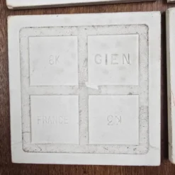 Lot de 6 carreaux anciens gien 11x11 cm – faïence bleu blanc décor vintage
