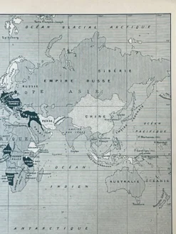 Lot de 2 cartes “Grande Guerre” - Europe et Planisphère 18x29cm