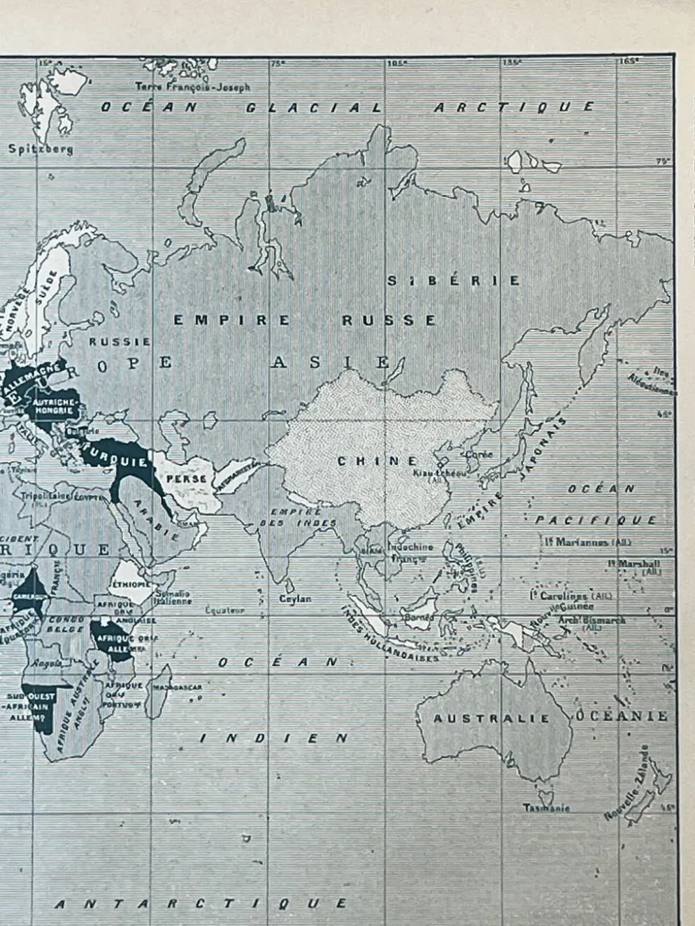 Lot de 2 cartes “Grande Guerre” - Europe et Planisphère 18x29cm