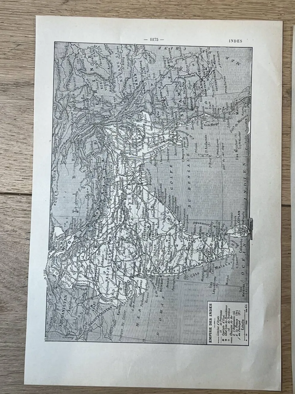 Lot de 2 cartes - Indes et Australie 20x29cm