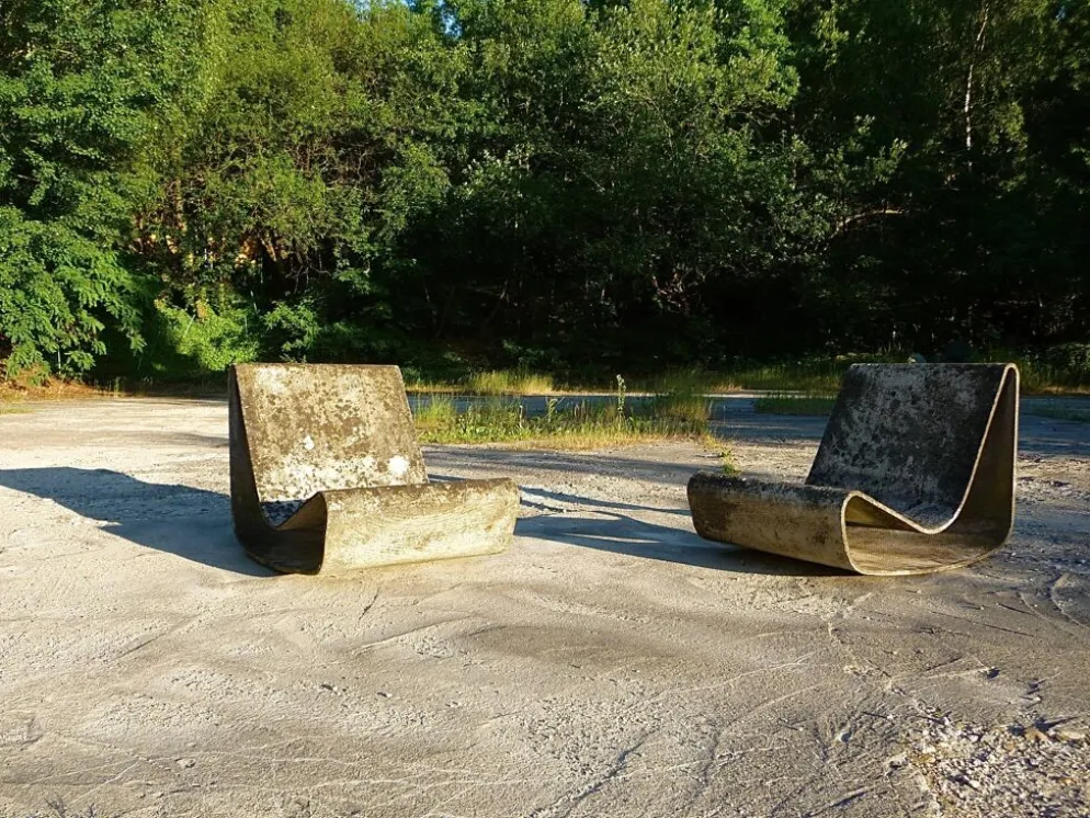Lot de 2 chaises à bascule Loop Garden, édition originale, par Willy Guhl pour Eternit AG, Suisse, années 1950