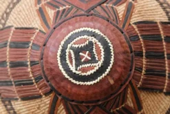 Lot de 3 chapeaux de paille et cuir, peuple Peul, Mali