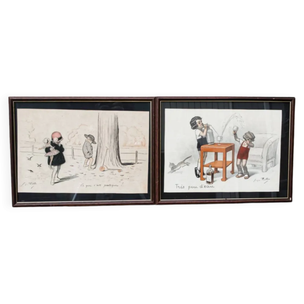 Lot de deux lithographies de Georges Redon (1869-1943)