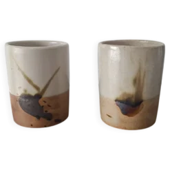 Lot de deux mini vase Poterie La Colombe