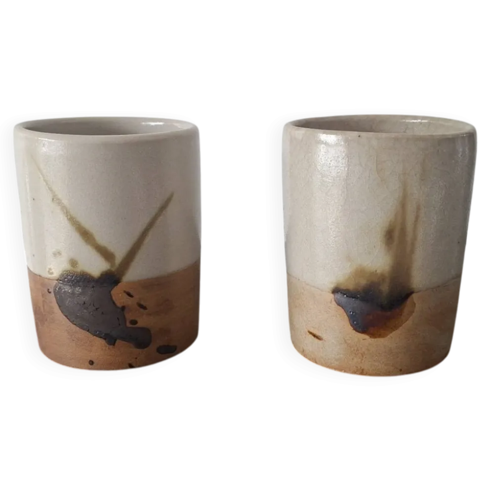 Lot de deux mini vase Poterie La Colombe