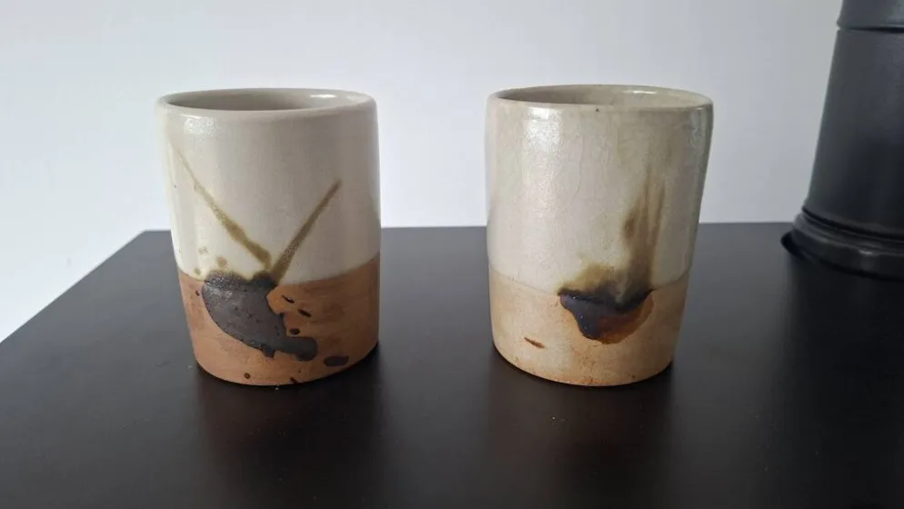 Lot de deux mini vase Poterie La Colombe