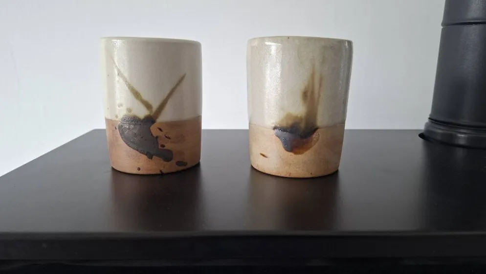 Lot de deux mini vase Poterie La Colombe