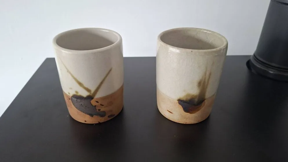 Lot de deux mini vase Poterie La Colombe