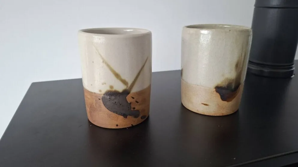 Lot de deux mini vase Poterie La Colombe