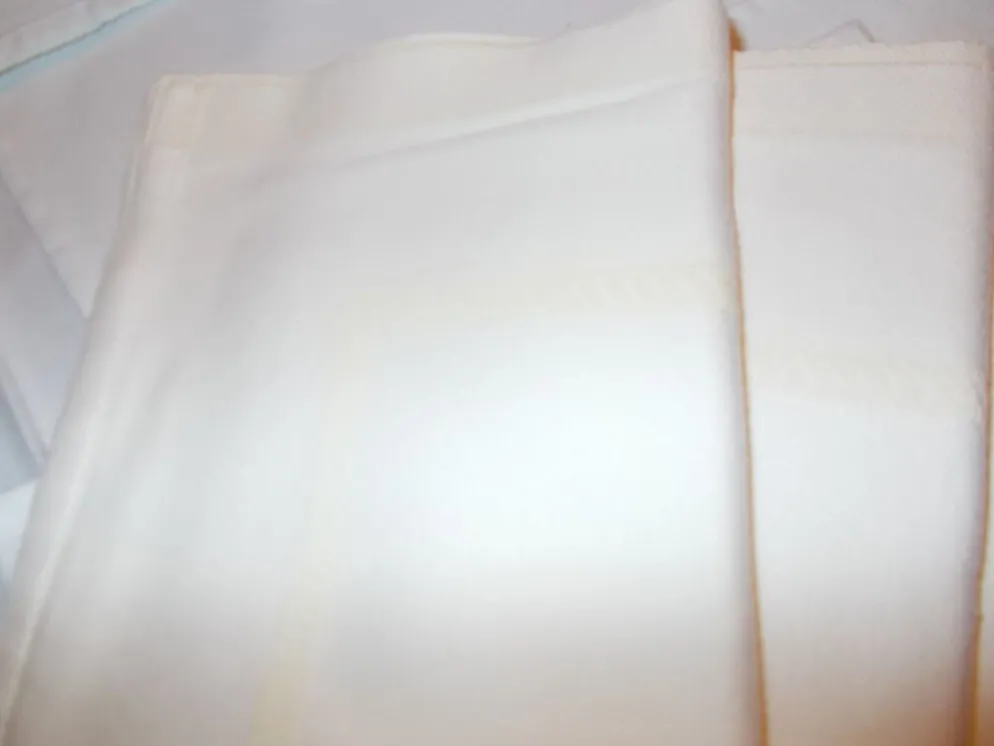 Lot de 6 grandes serviettes de table coton blanc ecru