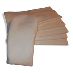 Lot de 6 grandes serviettes de table coton blanc ecru