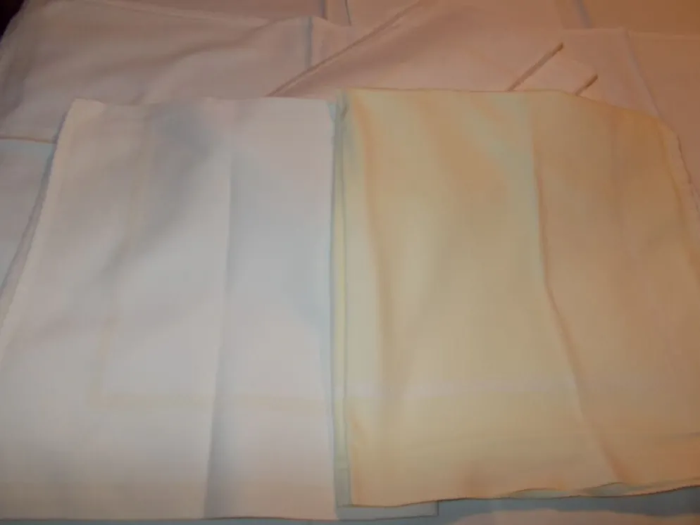 Lot de 6 grandes serviettes de table coton blanc ecru