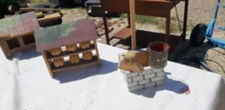 Lot de jouets anciens en bois de la ferme
