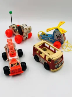 Lot de 4 jouets en bois Fisher-price années 60