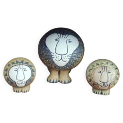 Lot de 3 lions en céramique Lisa larson/ Gustavsberg