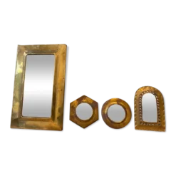 Lot de 4 miroirs en laiton vintage