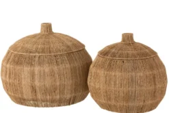 Lot de 2 paniers Dantya en jute naturel (55.5x55.5x45cm)