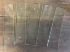 Lot de 5 plaques de propeté en verre biseauté GM