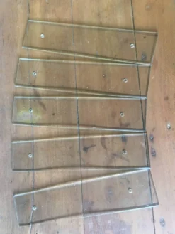 Lot de 5 plaques de propeté en verre biseauté GM