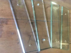 Lot de 4 plaques de propreté en verre biseauté GM