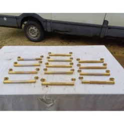 Lot de 12 poignées de portes en laiton art déco