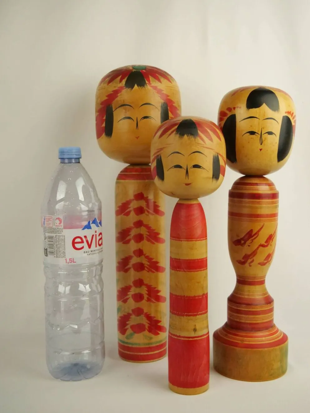 Lot de 3 poupées kokeshi ( grande taille )