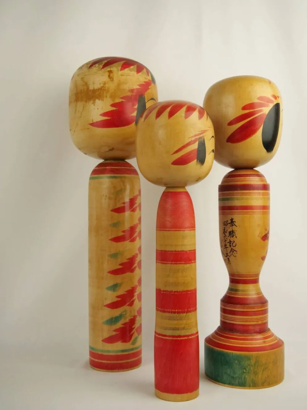 Lot de 3 poupées kokeshi ( grande taille )