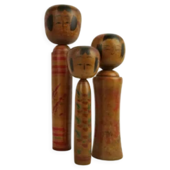 Lot de 3 poupées kokeshi (taille moyenne)