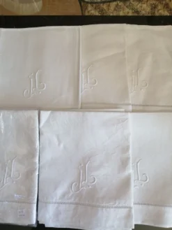 Lot de 6 serviettes anciennes brodées