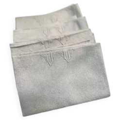 Lot de 4 serviettes anciennes grises monogrammes