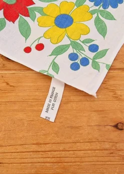 Lot de 8 serviettes de table à fleurs vintage