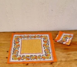Lot de 5 serviettes de table seventies