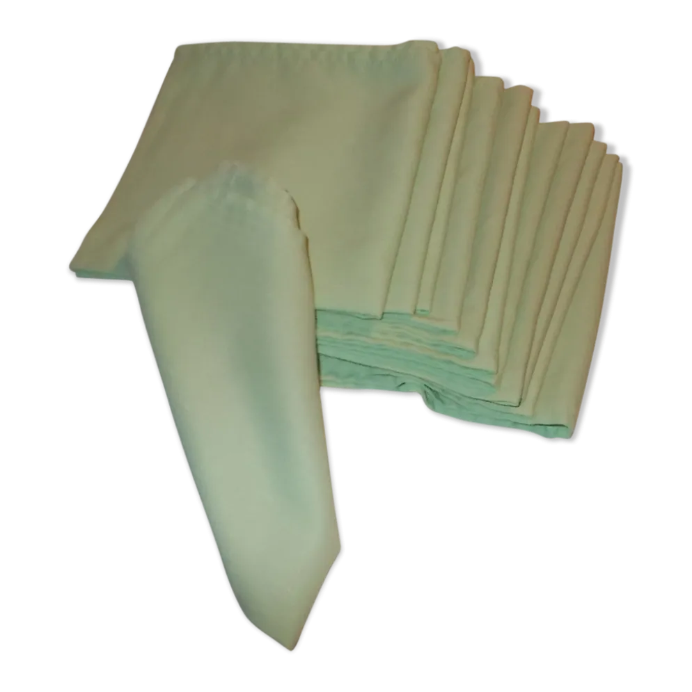 Lot de 12 serviettes de table verte