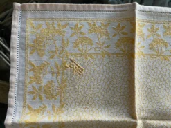 Lot de 6 serviettes à thé monogrammées en damassé