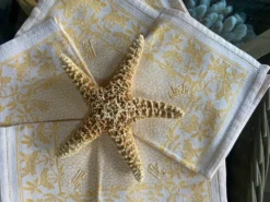 Lot de 6 serviettes à thé monogrammées en damassé