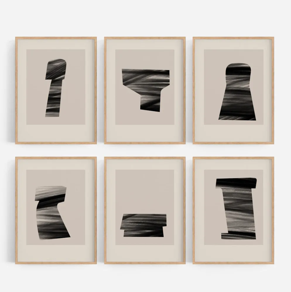 Lot de 6 tirages giclées abstraits A4