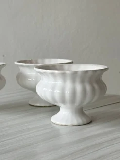 Lot trois cache-pots céramique blanche