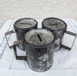 Lot 3 urnes de collecte Charité vintage Tirelire Boîte Art Populaire