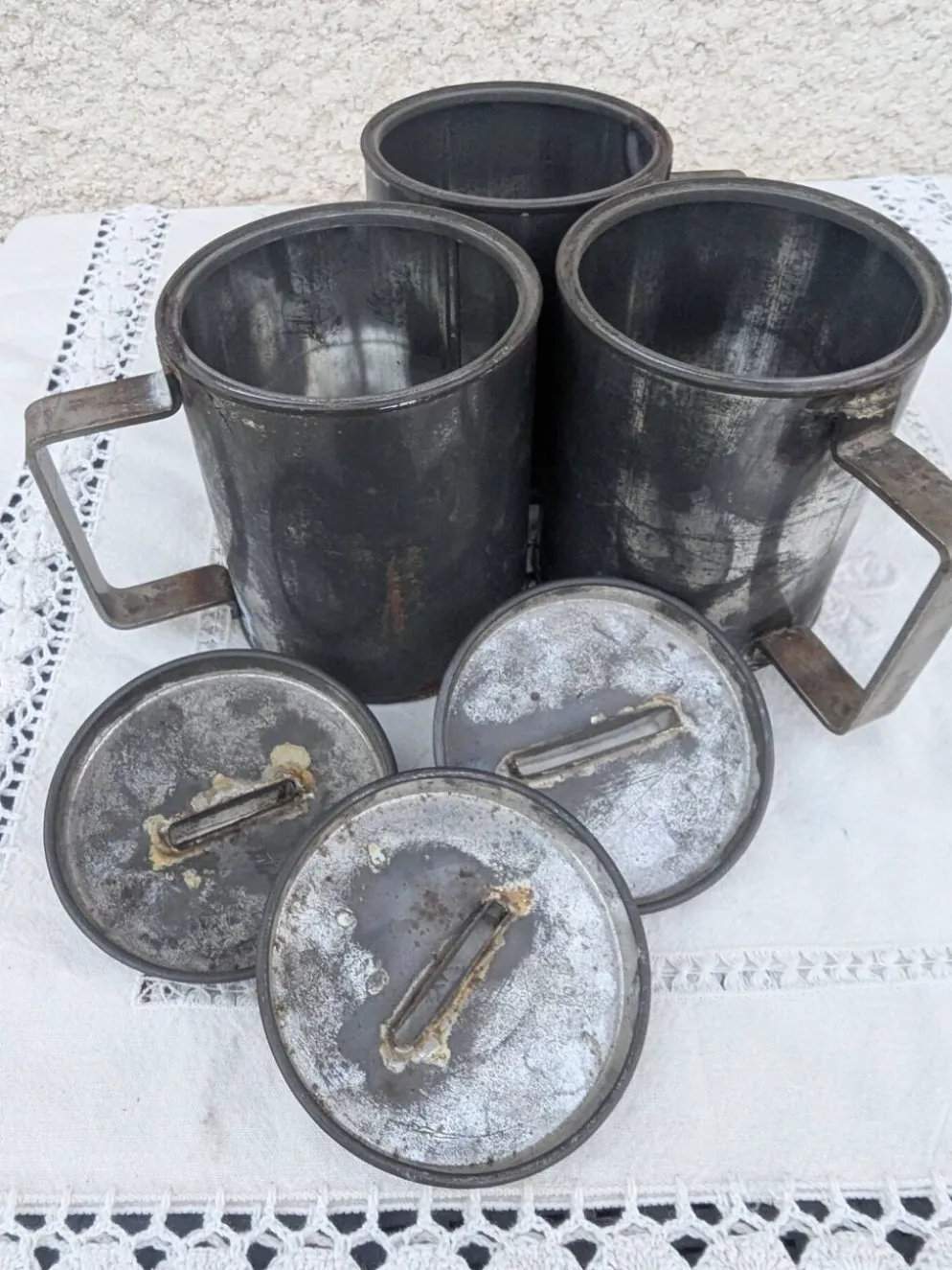 Lot 3 urnes de collecte Charité vintage Tirelire Boîte Art Populaire