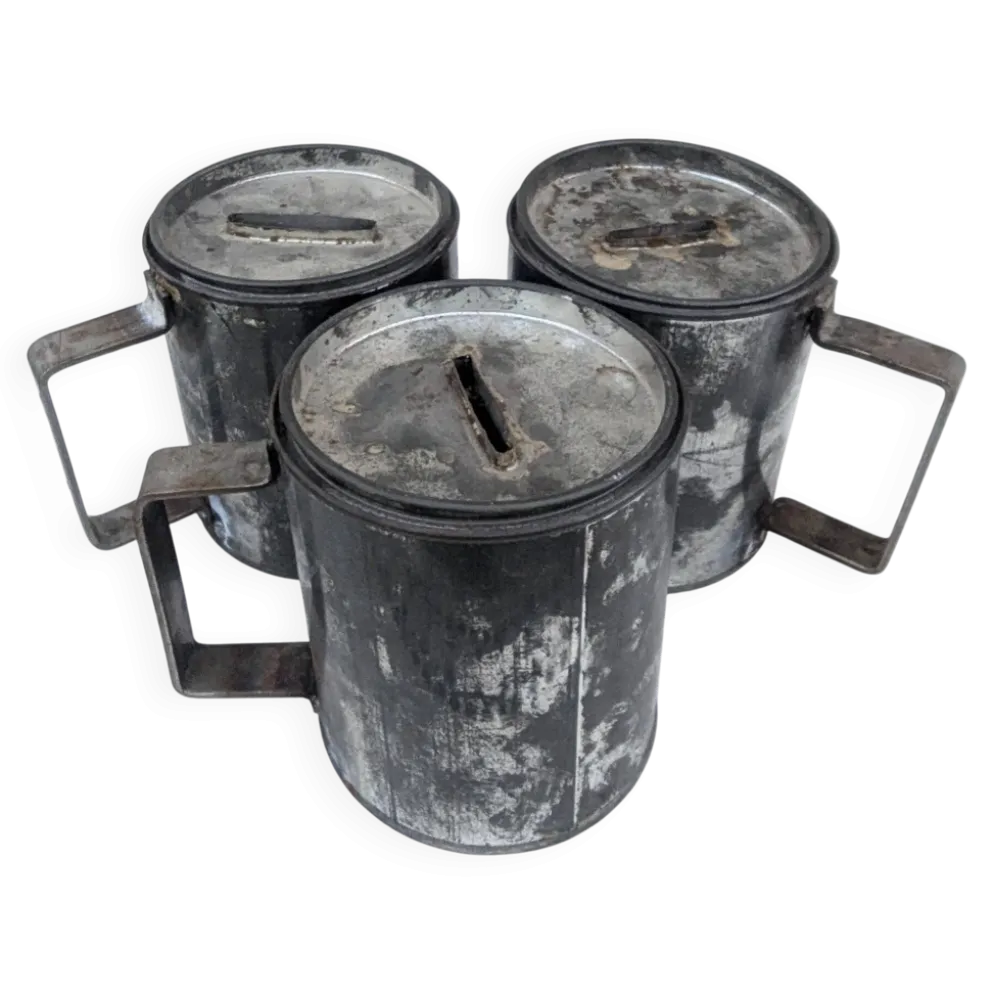Lot 3 urnes de collecte Charité vintage Tirelire Boîte Art Populaire