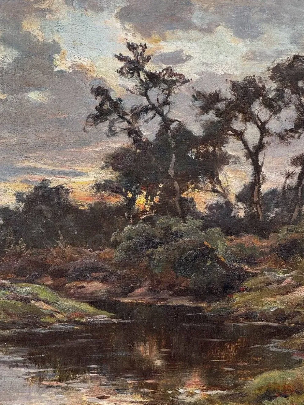 Louis Marius Gueit 1877-1956 L'aube dans les Landes signé Hsp 42 x 53cm