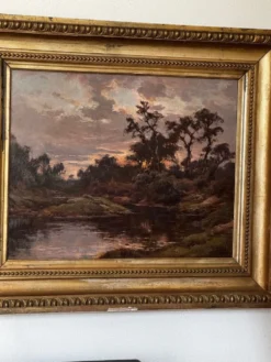 Louis Marius Gueit 1877-1956 L'aube dans les Landes signé Hsp 42 x 53cm