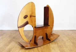 Éléphant à bascule en bois 1970