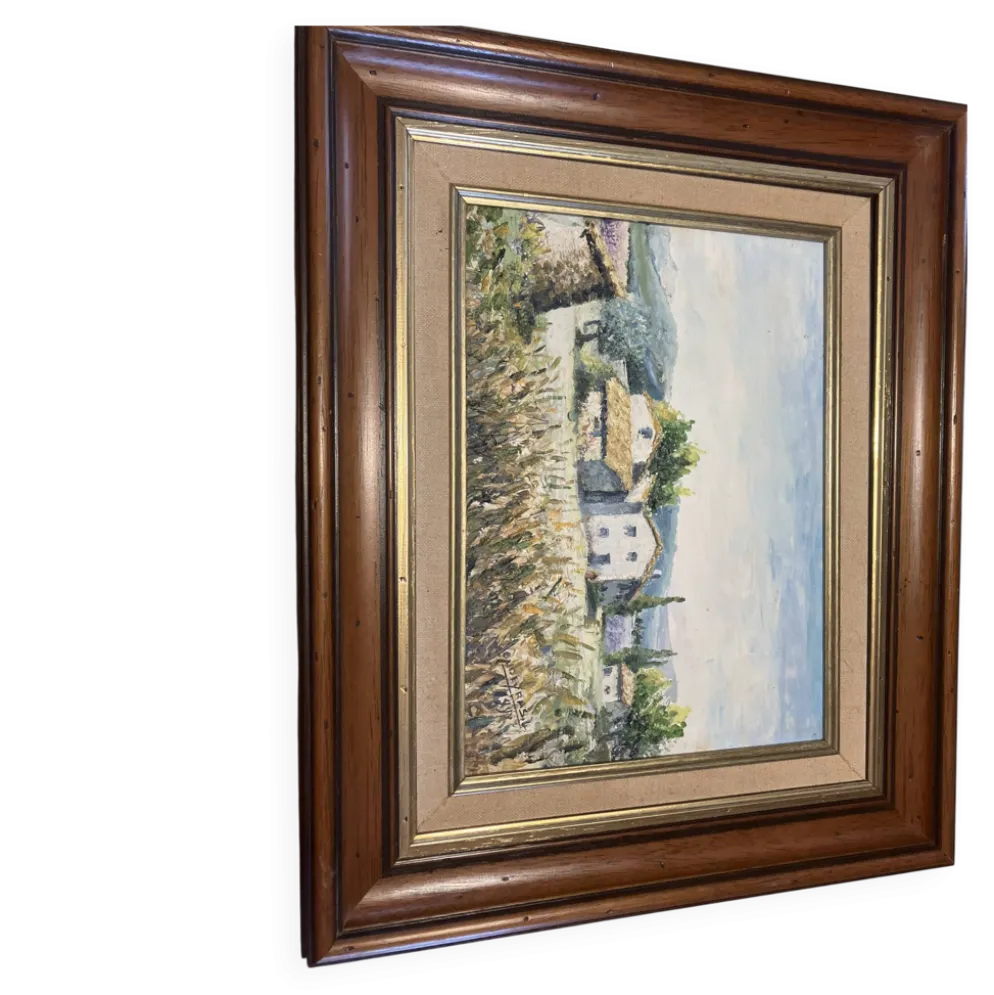 Lucien Soubeyras – Le Hameau – Huile au couteau – Paysage de Provence
