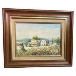 Lucien Soubeyras – Le Hameau – Huile au couteau – Paysage de Provence