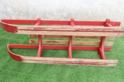 Luge vintage biplace traîneau bois de chêne 1930's 106 cm