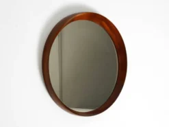 Magnifique miroir mural rond en teck des années 1960 par TH. POSS 'EFTF Copenhague Danemark