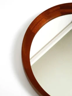 Magnifique miroir mural rond en teck des années 1960 par TH. POSS 'EFTF Copenhague Danemark
