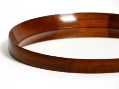 Magnifique miroir mural rond en teck des années 1960 par TH. POSS 'EFTF Copenhague Danemark