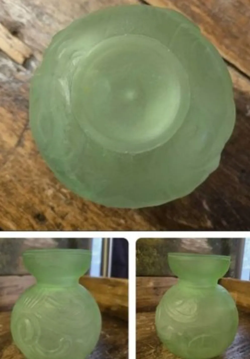 Magnifique Vase Boule art deco années 30 Vert Paste/amandel Decors Aux